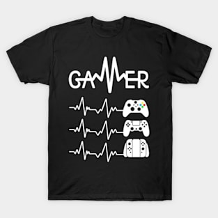 Gamer Heartbeat Controllers T-Shirt